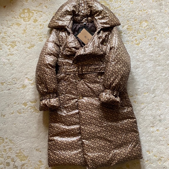 NWT Burberry Monogram Print Down Trench Coat - Picture 6 of 6